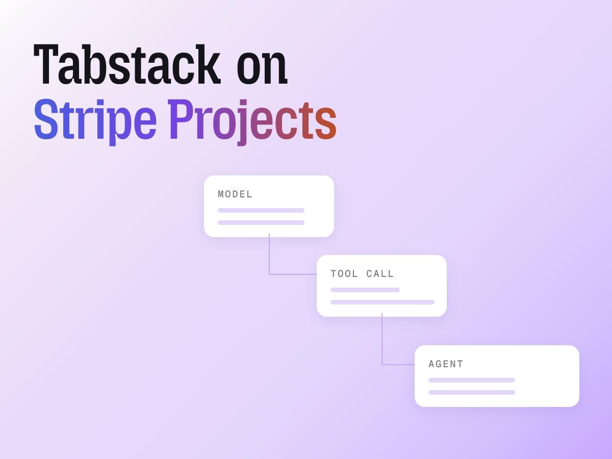 Provision Tabstack API keys natively via the Stripe CLI. Programmatic billing, automated account lifecycle management, and browsing infrastructure built for autonomous AI agents.