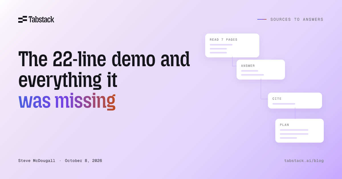 I asked a 22-line Tabstack Research demo what had changed in the latest Laravel release, and it told me 12.x. Oops. Here's how I took it to production one commit at a time: routing, deadlines, retries, caching, and checking the answers against the changelog.
